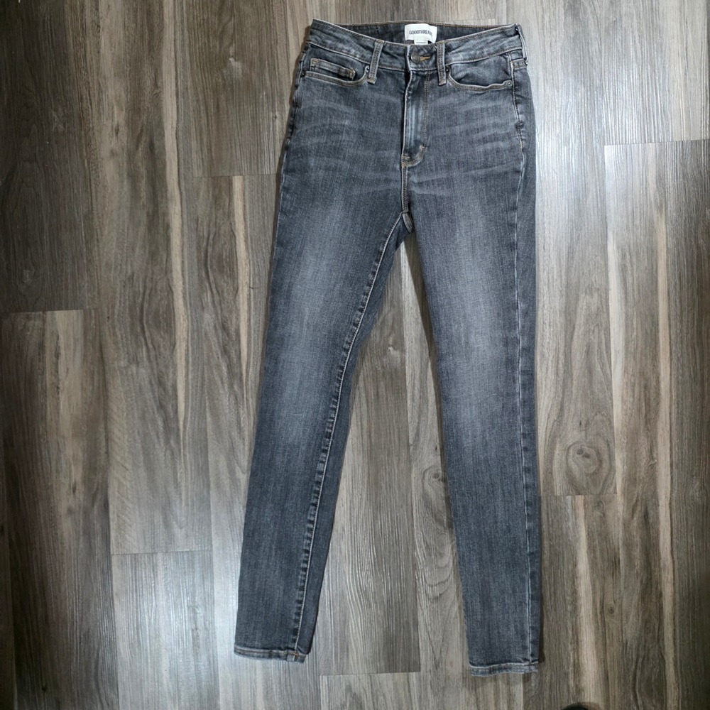 Goodthreads Womens High-Rise Skinny Jeans Gray Washed Denim Size‎ 24 Regular